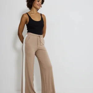 Neutral Side Stripe Wide Leg Joggers
